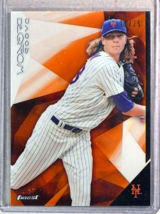 2015 Topps Finest Orange Refractor Jacob deGrom #D15/25 #92