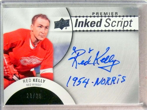 2017-18 UD Premier Inked Script Silver Red Kelly Incribed Autograph #D/25
