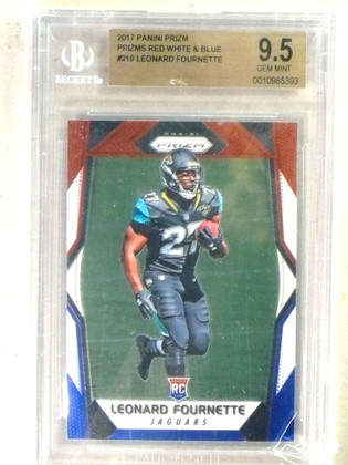 2017 Panini Prizm Red white Blue Leonard Fournette rc rookie #219 BGS 9.5