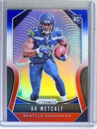 2019 Panini Prizm Red White Blue Prizms DK Metcalf Rookie RC #343