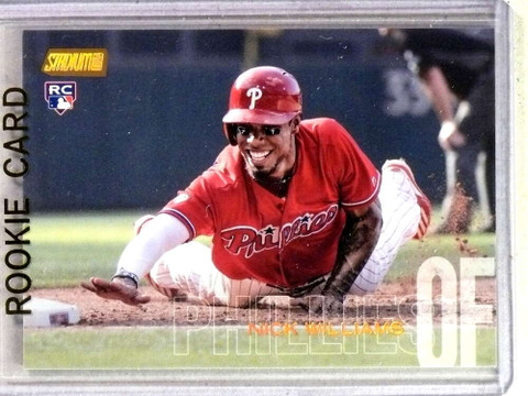 2018 Stadium Club Gold Rainbow Foil Nick Williams Rookie RC #D1/1 #93