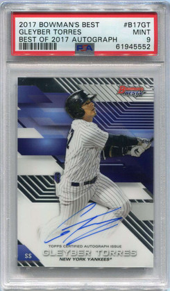 2017 Bowman's Best of '17 Autographs b17gt Gleyber Torres Rookie Auto PSA 9 MINT