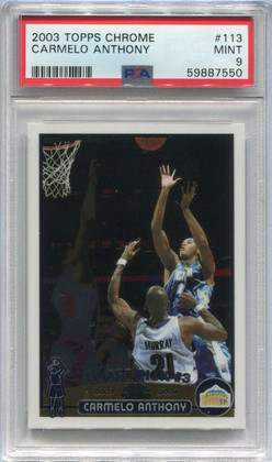 2003-04 Topps Chrome 113 Carmelo Anthony Rookie PSA 9 MINT