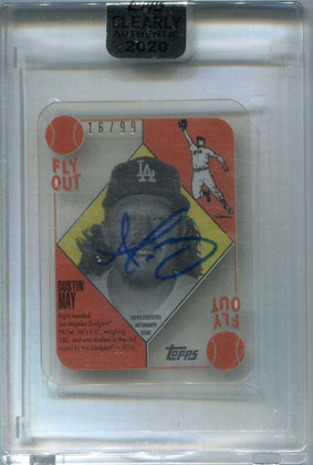 2020 Topps Clearly Authentic '51 Red Blue Backs Dustin May Rookie Auto 16/99