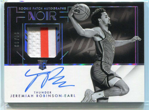 2021-22 Panini Noir 322 Jeremiah Robinson-Earl BW Rookie Patch Auto 90/99
