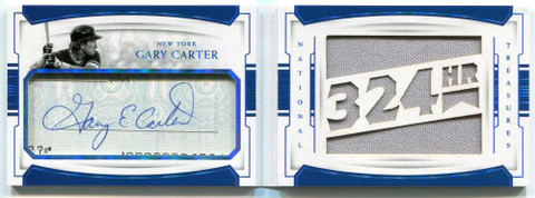 2018 National Treasures Signature Booklet 4 Gary Carter Jersey Cut Auto 3/10