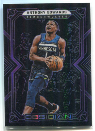 2021-22 Panini Obsidian Electric Etch Purple 91 Anthony Edwards 1/99 Jersey #