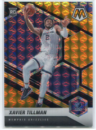 2020-21 Panini Mosaic Mosaic Choice Black Gold 213 Xavier Tillman Rookie 6/8