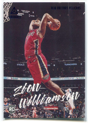 2019-20 Panini Chronicles Blue 143 Zion Williamson Luminance Rookie 30/99