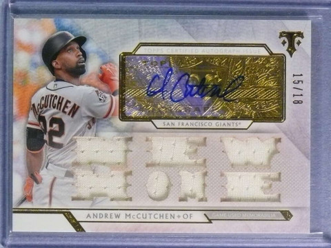 2018 Topps Triple Threads Relics Sepia Andrew McCutchen Jersey Autograph #15/18