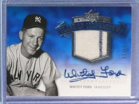 2005 UD Class Of Cooperstown Silver Whitey Ford Jersey Autograph Auto #13/15