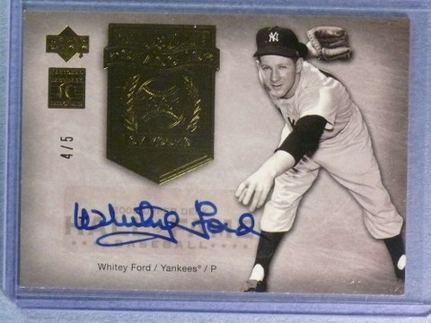 2005 UD Hall Of Fame Seasons Gold Whitey Ford Autograph #4/5 #HFSWF1