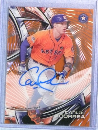 2016 Topps High Tek Orange Magma Diffractor Carlos Correa Autograph #17/25 