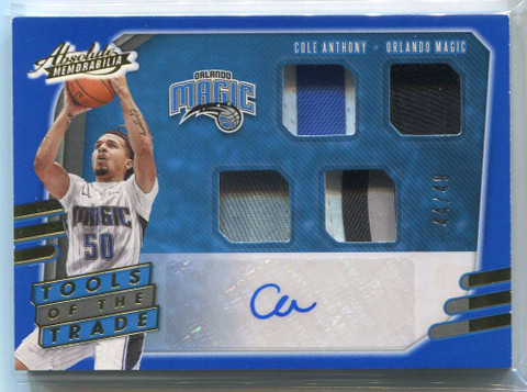 2020-21 Absolute Tools of the Trade Cole Anthony Rookie Quad Patch Auto 44/49