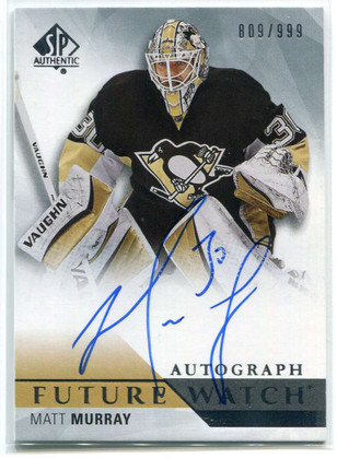 2015-16 SP Authentic 220 Matt Murray Rookie Auto 809/999 Future Watch