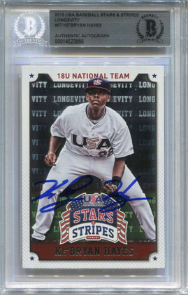 2015 USA Stars &amp; Stripes Longevity 57 Ke'Bryan Hayes Rookie Auto BAS Certified
