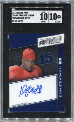 2014 Press Pass Showbound Blue SBDA Davante Adams Rookie Auto 48/99 SGC 10 10