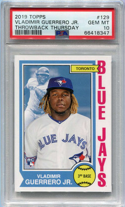 2019 Topps Throwback Thursday 129 Vladimir Guerrero 74-75 BK Rookie PSA 10 GEM
