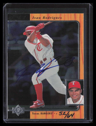 2001 SP Authentic BuyBacks 81 Ivan Rodriguez 96 Auto 52/64 1996
