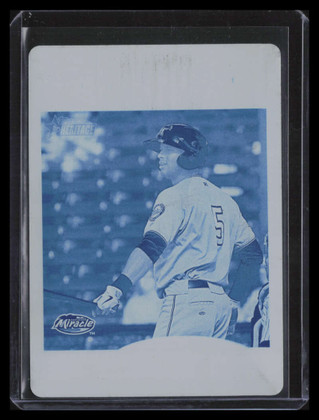 2011 Topps Heritage Minors Printing Plate Cyan 214 Aaron Hicks Rookie 1/1