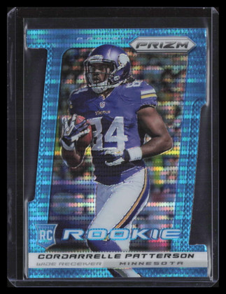 2013 Panini Prizm Light Blue Die Cut 216 Cordarrelle Patterson Rookie 2/15