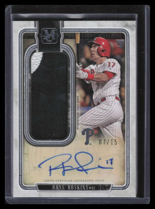 2018 Topps Museum Momentous Material JPARH Rhys Hoskins Rookie Patch Auto 7/15