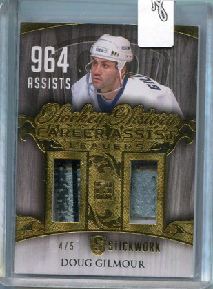 2015-16 ITG Stickwork History Assist Leaders Gold Doug Gilmour Dual Stick 4/5