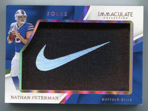 2017 Immaculate Shoe Soles 7 Nathan Peterman Rookie Nike Logo Patch 1/1