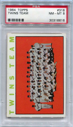 1964 Topps 318 Minnesota Twins TC Team Card PSA 8 NM-MT
