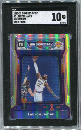 2020-21 Donruss Optic Air Defense Holo 3 LeBron James SGC 10 GEM MINT
