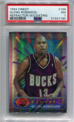 1994-95 Finest Refractor w/ Coating 166 Glenn Robinson Rookie PSA 7 NM