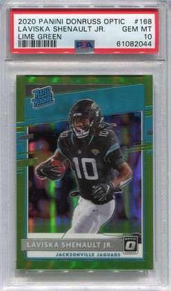 2020 Donruss Optic Lime Green 168 Laviska Shenault Jr Rookie 20/35 PSA 10 GEM MT