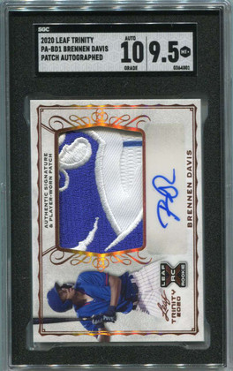 2020 Leaf Trinity Autographs pabd1 Brennen Davis Rookie Patch Auto SGC 9.5 10