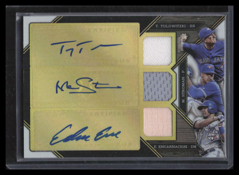 2016 Topps Triple Threads Stroman Encarnacion Tulowitzki Bat Jersey Auto 13/36
