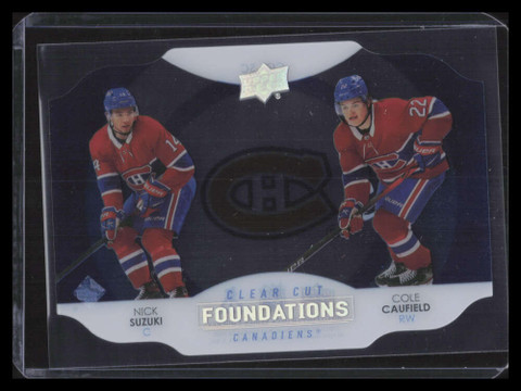 2021-22 Upper Deck Clear Cut Foundations CCFSC Nick Suzuki Cole Caufield Rookie