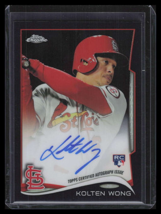 2014 Topps Chrome Autographs Black Refractor 188 Kolten Wong Rookie Auto 83/100