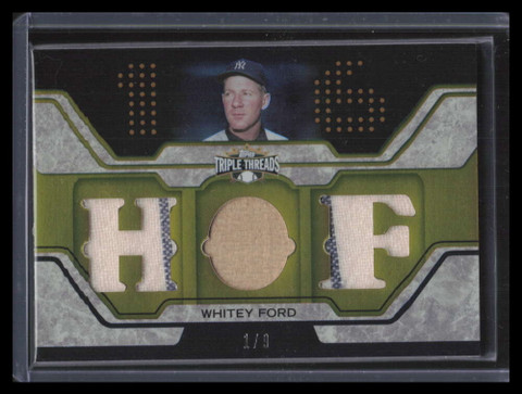 2008 Topps Triple Threads Relics Gold 133 Whitey Ford Triple Bat Jersey 1/9