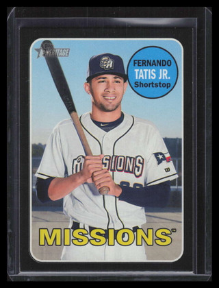 2018 Topps Heritage Minors Black 100 Fernando Tatis Jr. Rookie 21/50
