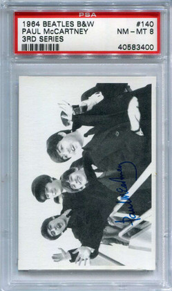 1964 Topps The Beatles Black and White 140 Paul McCartney 3rd Series PSA 8 NM-MT
