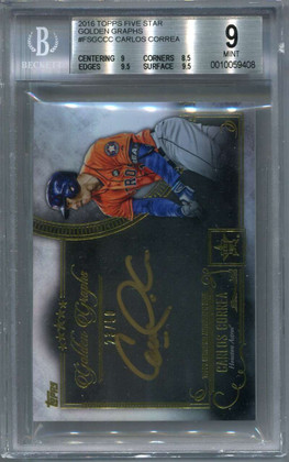 2016 Topps Five Star Golden Graphs FSGCCC Carlos Correa Auto 23/50 BGS 9 10