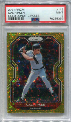 2021 Panini Prizm Prizms Gold Donut Circles 149 Cal Ripken Jr. 10/10 PSA 9 MINT