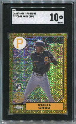2022 Topps '87 Silver Pack Chrome Series 2 t87c298 Oneil Cruz Rookie SGC 10 GM