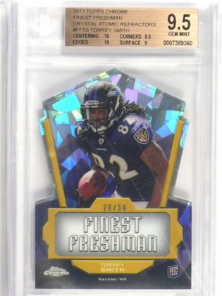 2011 Topps Chrome Freshman Crystal Atomic Torrey Smith rc #D20/50 BGS 9.5
