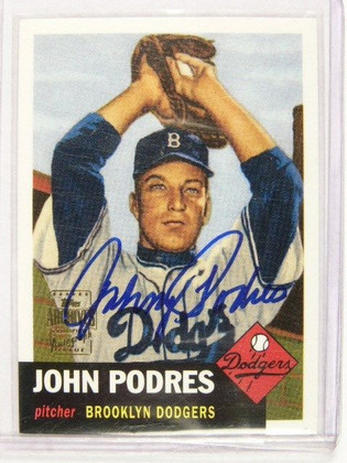 2001 Topps Archives Johnny Podres auto autograph #39TAA
