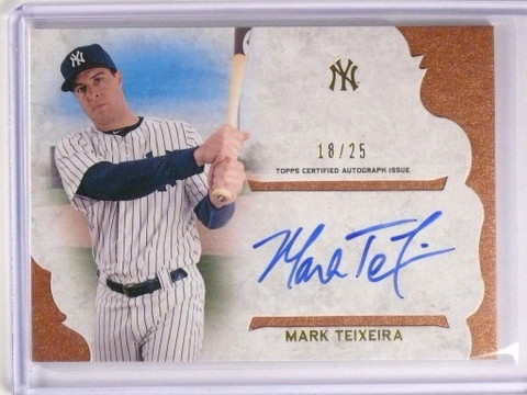 2015 Topps Supreme Orange Mark Teixeira autograph auto #D18/25
