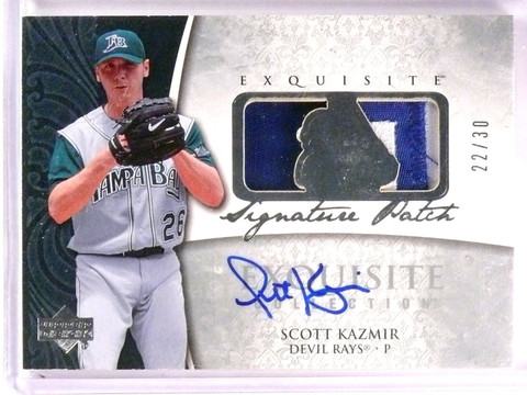 2006 UD Exquisite Scott Kazmir Signature Jersey Patch Autograph 22/30 #SPSK