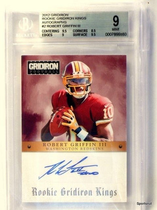 2012 Gridiron Kings Robert Griffin III autograph auto rookie #d27/99 BGS 9