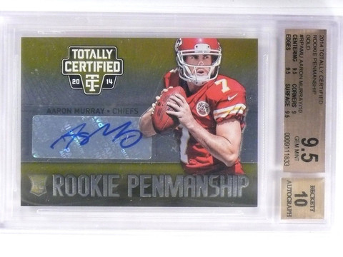 2014 Totally Certified Penmanship Gold Aaron Murray auto rc /10 BGS 9.5