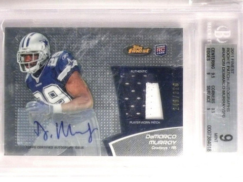 2011 Topps Finest Demarco Murray autograph auto patch rc #D249/310 BGS 9