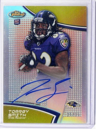 2011 Topps Finest Red Refractor Torrey Smith auto autograph rc rookie #D25/25